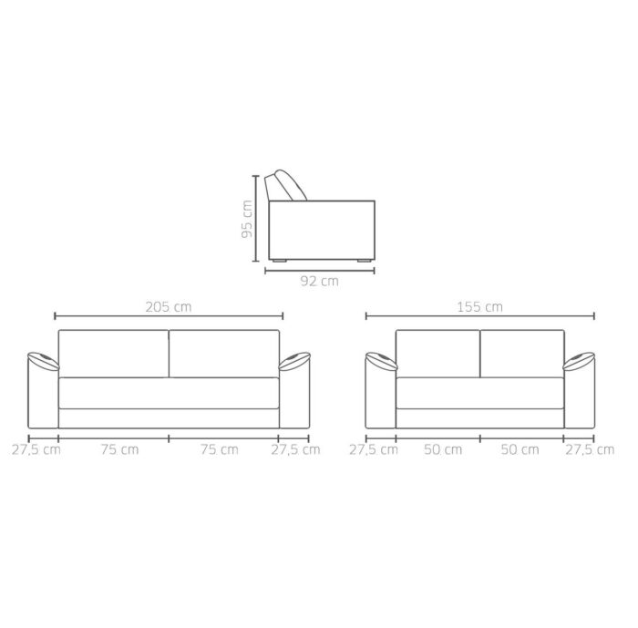 Sofa 3 Cuerpos Savana Marrón 5017 - Imagen 3