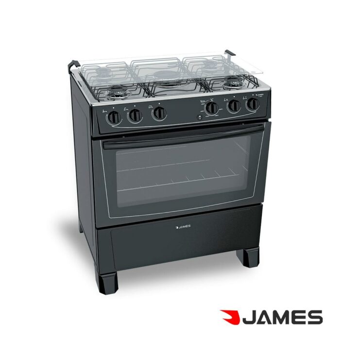 C_150_B_-_NE_-_WEB__82038.jpg Cocina a Gas James Negra 5 hornallas C-150B - Imagen 1
