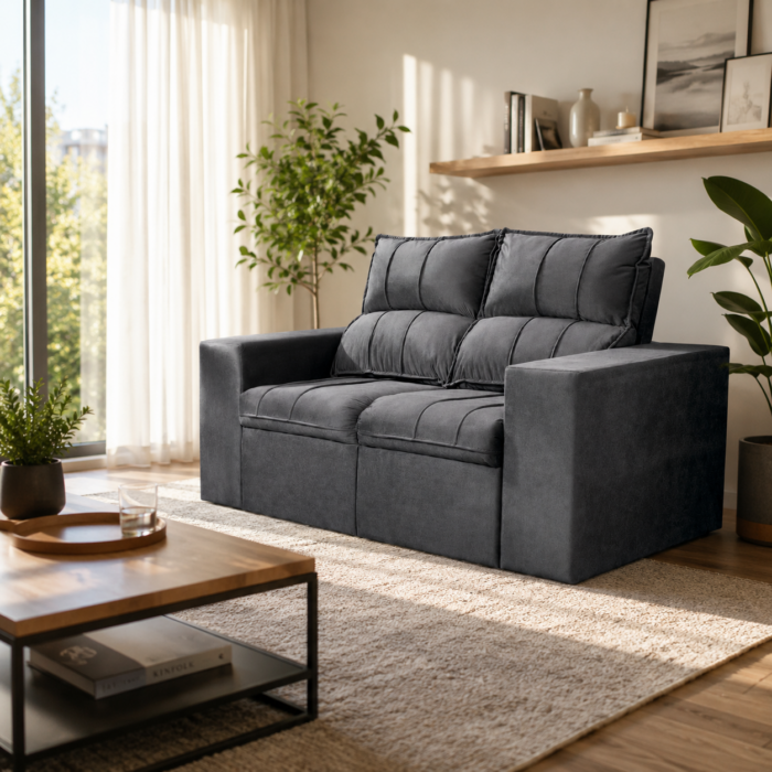 Sofa Los Angeles 2 cuerpos - Gris 5018 - Imagen 1