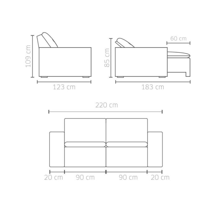 Sofa 3 cuerpos Esselence 2 modulos - Imagen 8