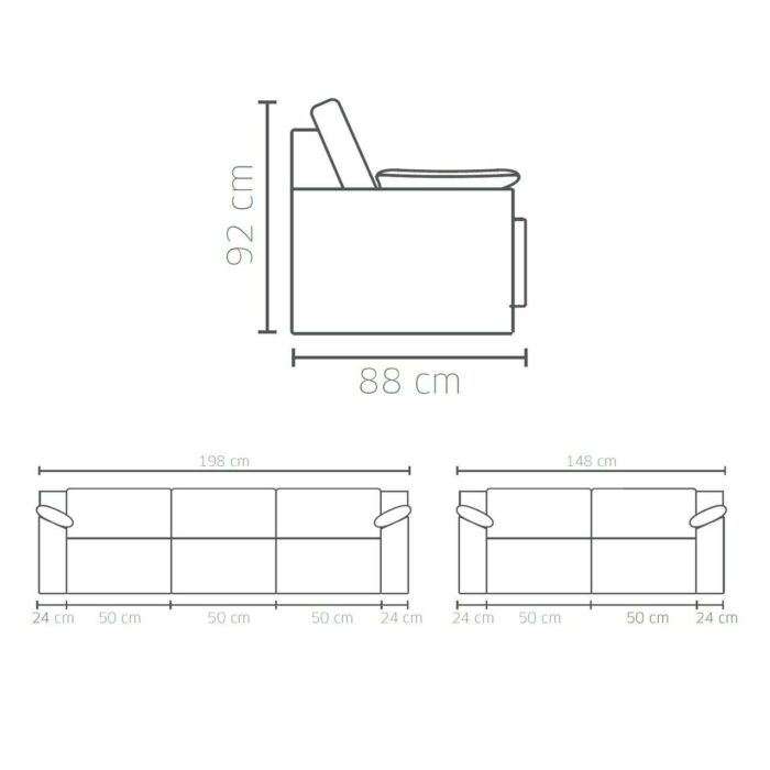 Sofa Genebra 3 Cuerpos - Marr&oacute;n 5017 - Imagen 5