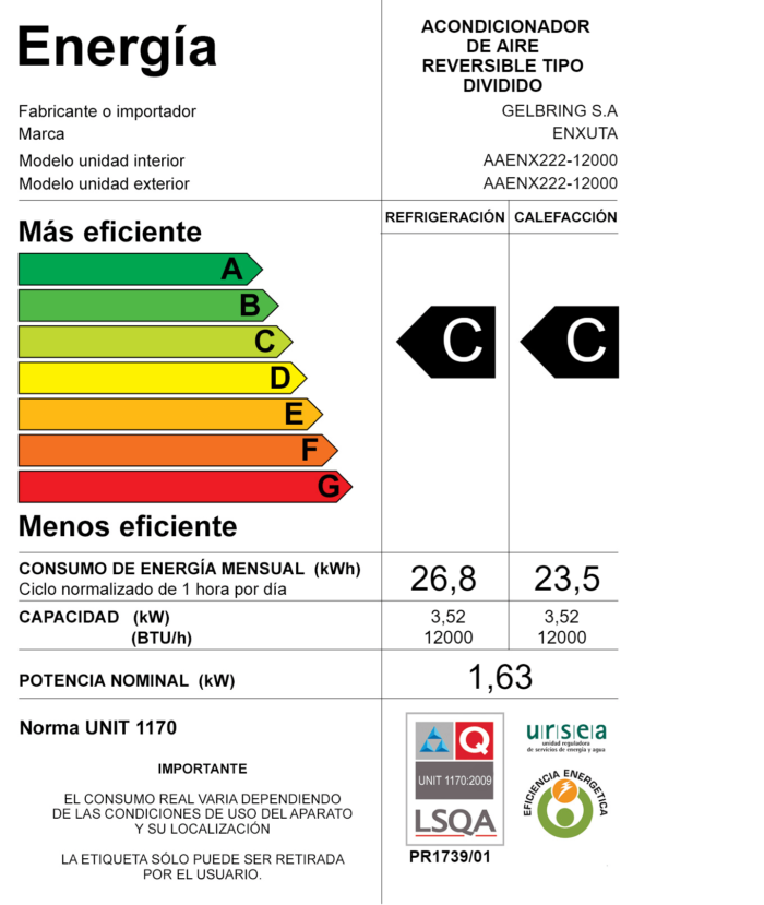Aire Acondicionado  Enxuta  AAENX222 -18001 - Imagen 3