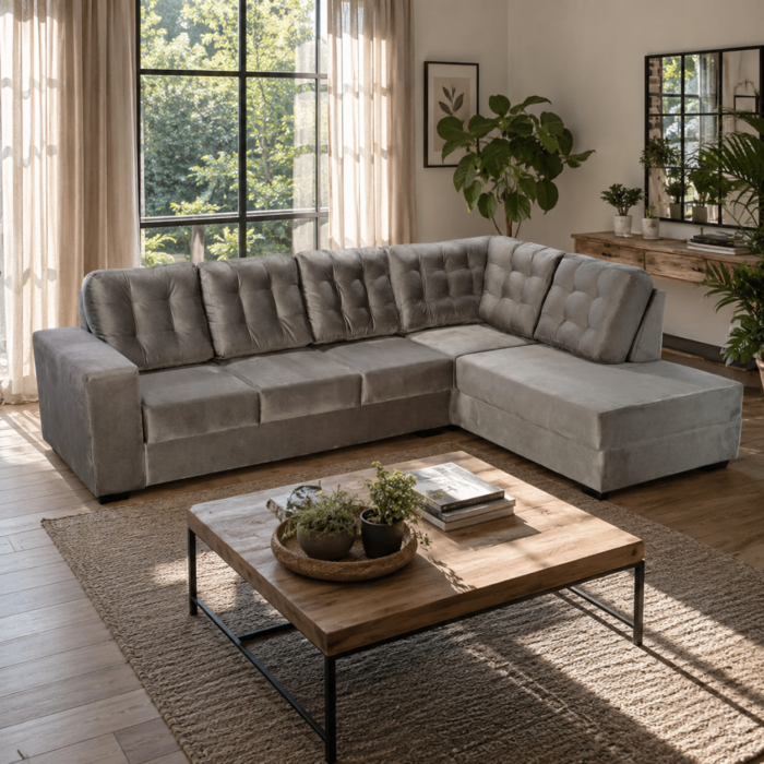 Sofa Esquinero Solaris - Gris 5018 - Imagen 1