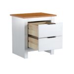 Mesa de Luz 2 cajones Boston Blanca (1490) - Imagen 2