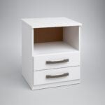 Mesa de Luz Blanca 2 cajones (308BR) - Imagen 2
