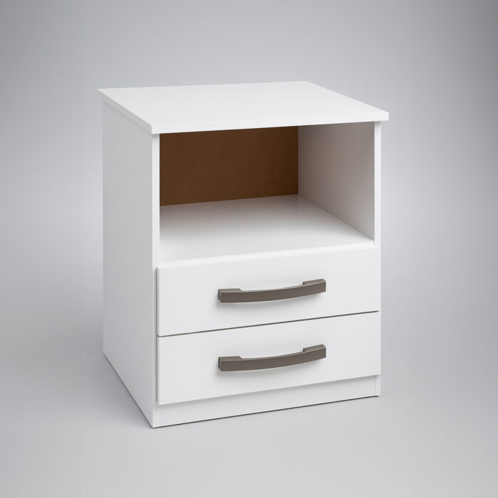 Mesa de Luz Blanca 2 cajones (308BR) - Imagen 2
