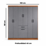 Ropero Laguna 6 puertas 2 cajones (UY9618) - Imagen 3