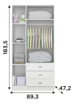 Ropero 3 puertas 3 cajones (BB322) - Imagen 3