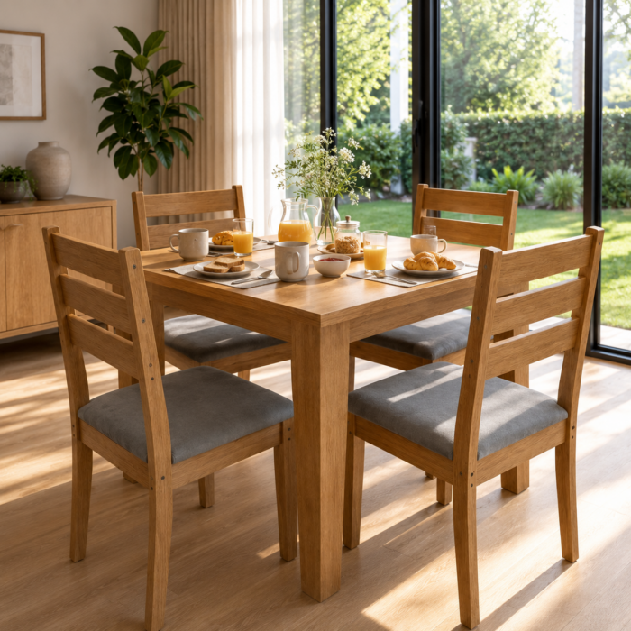 Juego de Comedor Miami Black 4 Sillas - Imagen 1