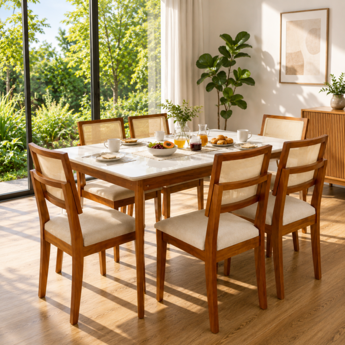 Juego de Comedor Topazio 6 Sillas Rectangular - Imagen 1