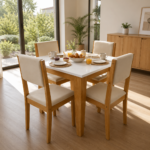 Juego de Comedor Miami White 4 Sillas Cuadrado
